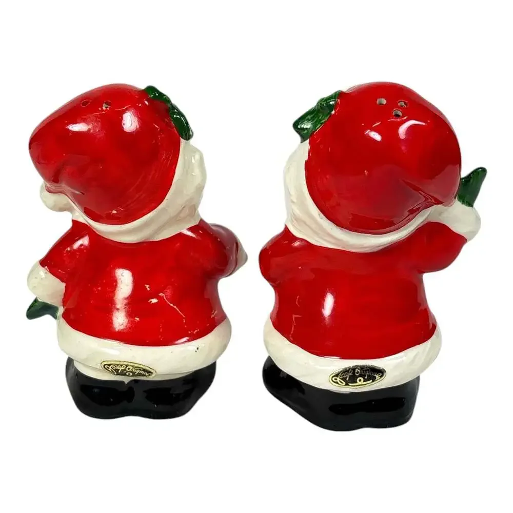 Vintage Josef Originals Santa Claus Salt & Pepper Shaker Set Ceramic Japan Rare